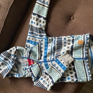 Blue and Gray Patterned Hoodie